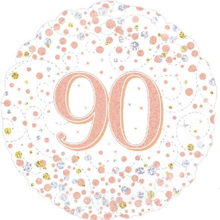 Sparkling Fizz 90th Birthday White and Rose Gold I 90th Birthday Party I My Dream Party Shop