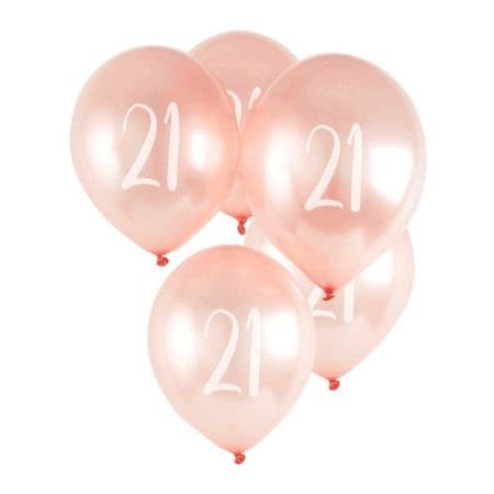 Rose Gold 21 Helium Balloon Bouquet for Collection Ruislip I My Dream Party Shop