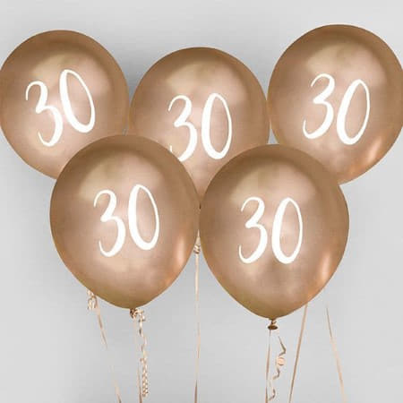 Chrome Gold 30th Birthday Balloons  I 30th Birthday Decorations I My Dream Party Shop UK 