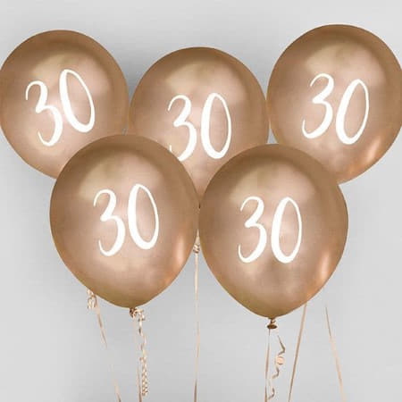 Gold 30th Birthday Helium Balloon Bouquet I Helium Balloons Ruislip I My Dream Party Shop