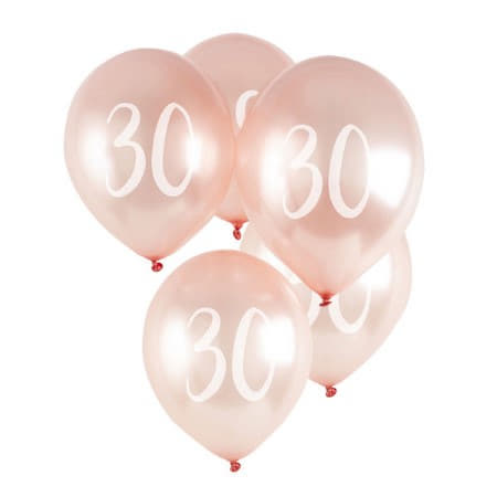 Rose Gold 30th Birthday Helium Balloon Bouquet for Collection Ruislip I My Dream Party Shop