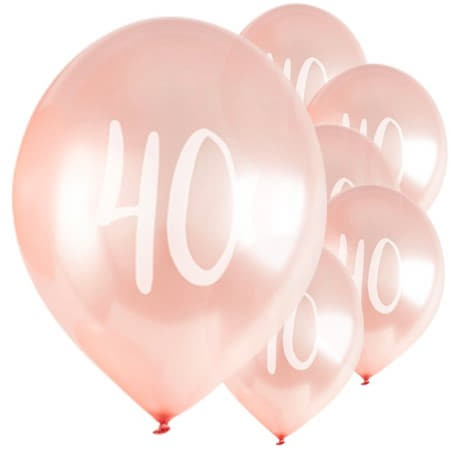40th Birthday Rose Gold Balloons I Milestone Birthday Decorations I My Dream Party Shop UK