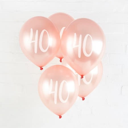 40 Rose Gold Balloons I Modern 40th Birthday Party Supplies I My Dream Party Shop UK