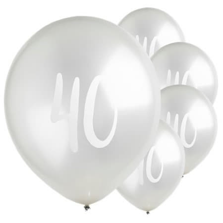 Silver 40th Birthday Balloons I 40th Birthday Party Decorations I My Dream Party Shop UK