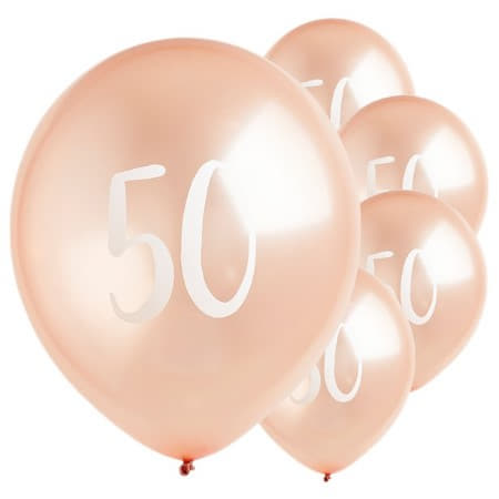 Rose Gold 50th Birthday Balloons I Modern 50th Birthday Party Decorations I My Dream Party Shop UK