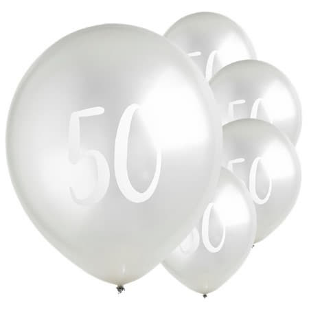 Silver 50th Birthday Party Balloons I 50th Birthday Party Supplies I My Dream Party Shop UK