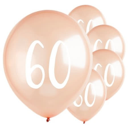 60 Rose Gold Balloons I Modern 60th Birthday Party Supplies I My Dream Party Shop UK