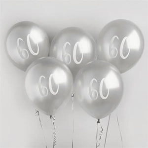 60 Silver Balloons I 60th Birthday Party Decorations I My Dream Party Shop UK
