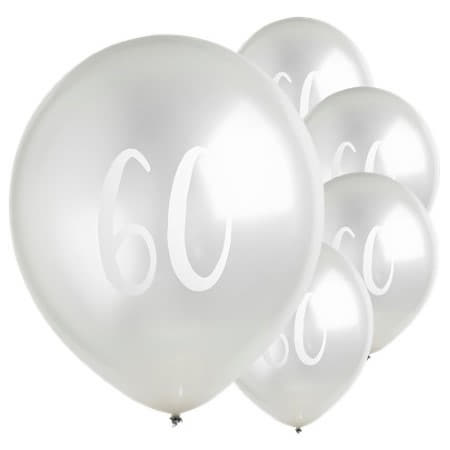 Silver 60th Birthday Party Balloons I 60th Birthday Party Supplies I My Dream Party Shop UK