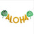  Gold Aloha Garland with Green Tropical Leaves I Hawaiian Party I My Dream Party Shop I UK