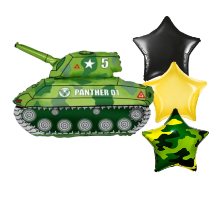 Army Tank and Camouflage Helium Balloon I My Dream Party Shop