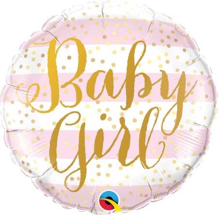 Baby Girl Pink Stripe Balloon I Baby Shower Balloons I My Dream Party Shop UK