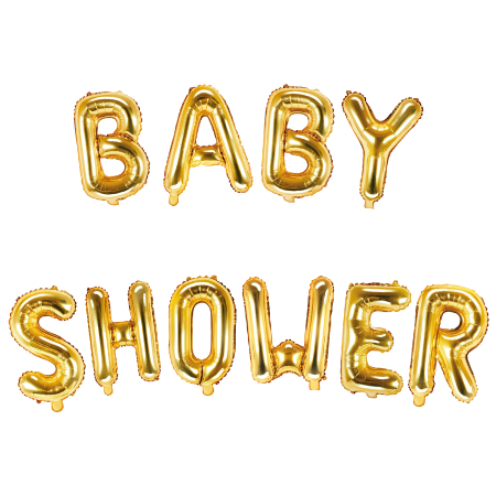 Gold Baby Shower Balloon Bunting I Baby Shower Decorations I My Dream Party Shop I UK