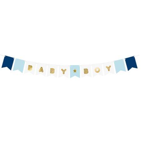 Blue and Gold Boy Garland I Gender Reveal Decorations I My Dream Party Shop UK