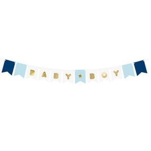Blue Baby Boy Garland I Baby Shower Decorations I My Dream Party Shop UK