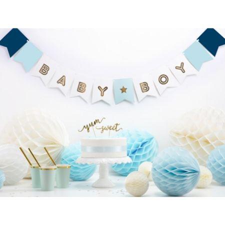 Blue Baby Boy Garland I Blue Baby Shower Decorations I My Dream Party Shop UK