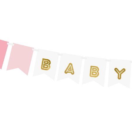 Pink and Gold Baby Girl Garland I Gender Reveal Decorations I My Dream Party Shop UK