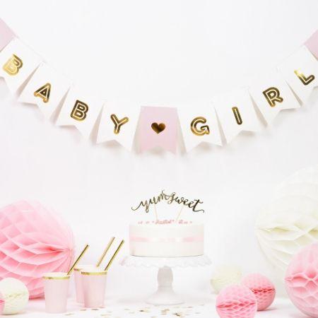 Pink and Gold Baby Girl Garland I Pink Baby Shower Decorations I My Dream Party Shop UK