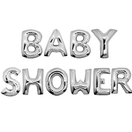Silver Baby Shower Balloon Bunting I Baby Shower Decorations I My Dream Party Shop I UK