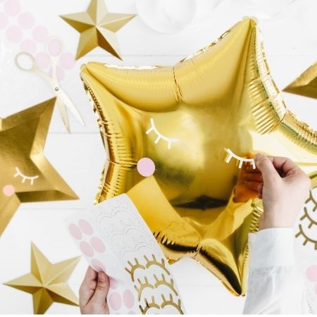 Eyes and Blushes Little Star Party Stickers I Cool Balloon Accessories I My Dream Party Shop