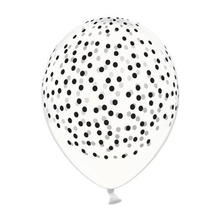 Crystal Clear Balloons with Black Dots I Cool Party Balloons I My Dream Party Shop I UK