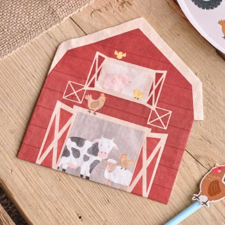 Barn Shaped Farm Party Napkins I Farm Party Tableware I My Dream Party Shop UK