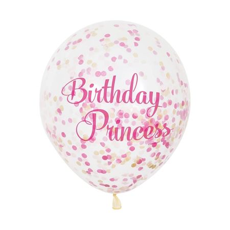Pink Birthday Princess Latex Balloons I Princess Party Balloons I My Dream Party Shop UK