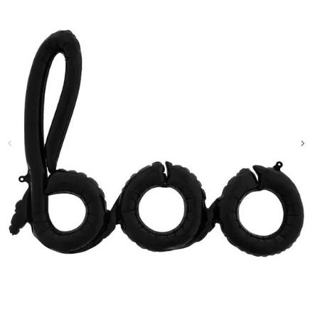 Black Boo Script Word Balloon I Halloween Party Balloons and Decorations I My Dream Party Shop