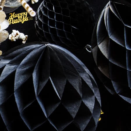 Black Honeycomb Decoration 30cm I Black Tissue Party Decorations I My Dream Party Shop UK