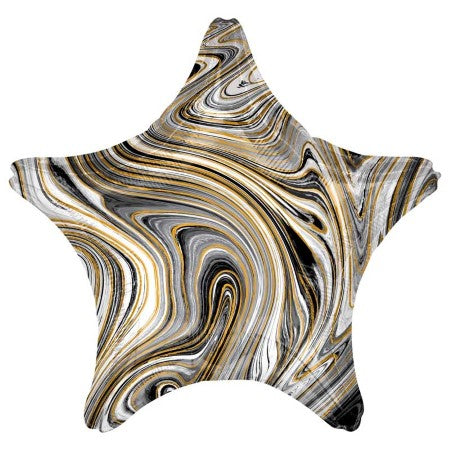 Black Marblez Star Foil Balloon I Patterned Foil Balloons I My Dream Party Shop