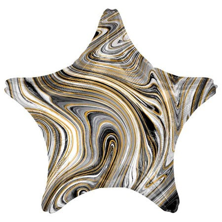 Black Marblez Star Foil Balloon I Patterned Foil Balloons I My Dream Party Shop