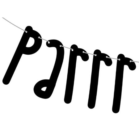 Black Parrrty Time Cat Garland I Pretty Pink Cat Party Decorations I My Dream Party Shop UK