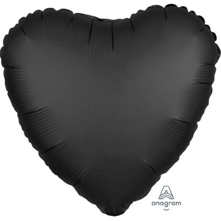 Onyx Black Satin Luxe Heart Balloon I Black Party Decorations I My Dream Party Shop UK