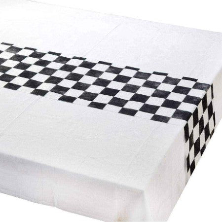 Black and White Check Tablerunner I Formula One Party Supplies I My Dream Party Shop UK