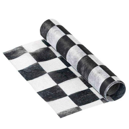Black and White Checkered Tablerunner I Alice in Wonderland Party Supplies I My Dream Party Shop UK