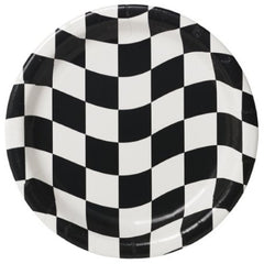 Large Black and White Checkered Plates I Formula One Party