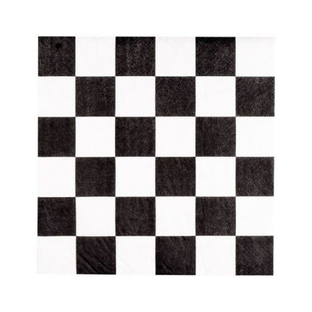 Black and White Chequered Napkins I Racing Car Party Supplies I My Dream Party Shop UK