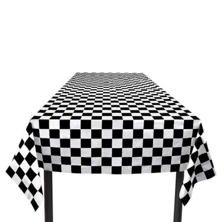 Black and White Checkered Table Cover I Racing Car Party Supplies I My Dream Party Shop UK