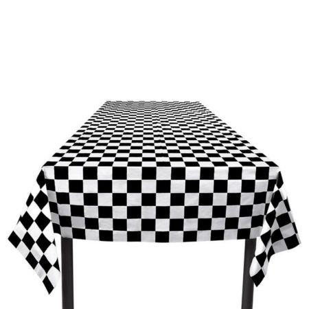 Black and White Chequered Table Cover I Formula One Party I My Dream Party Shop UK