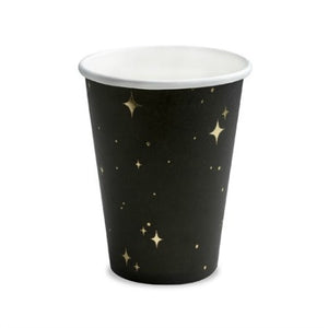 Black Cups with Gold Stars I Black and Gold Tableware I My Dream Party Shop I UK