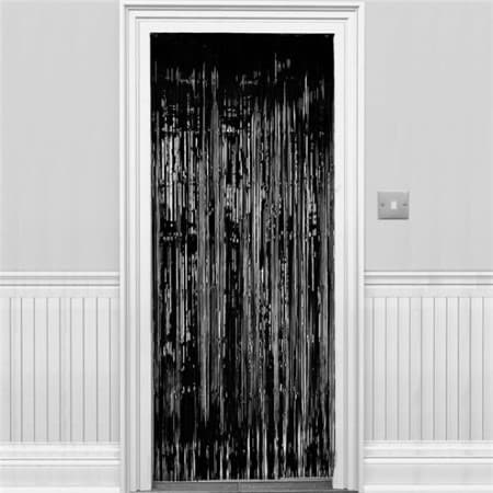 Black Metallic Door Curtain I Black Party Decorations I UK