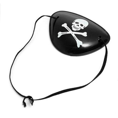 Black Pirate Eye Patch with Skull and Crossbones I Pirate Party Supplies I UK