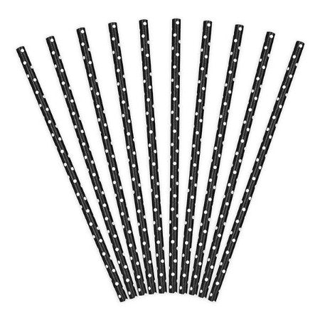 Black and White Polka Dot Straws I Black Party Decorations I My Dream Party Shop I UK