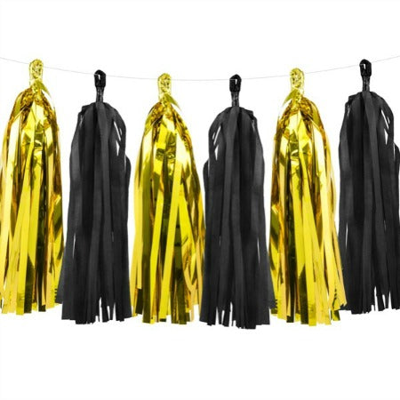 Black and Gold Tassel Garland I Gold Party Decorations UK