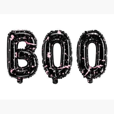 Pink and Black Boo Halloween Balloon Bunting I Modern Halloween Party I My Dream Party Shop I UK