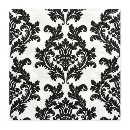 Black and White Damask Napkins I Modern Party Tableware I My Dream Party Shop I UK