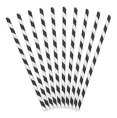 Black and White Striped Straws I Black Party Decorations I My Dream Party Shop I UK