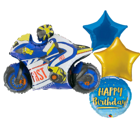 Blue Motorbike Helium Balloon Sets I My Dream Party Shop Ruislip