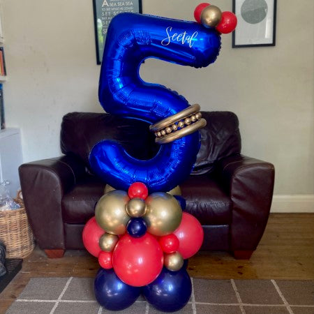 Number 5 Blue Number Column I My Dream Party Shop Ruislip