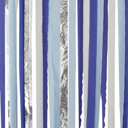 Blue and Silver Streamer Backdrop Kit I Blue Party Decorations I My Dream Party Shop